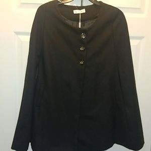 Black Wool Cape .